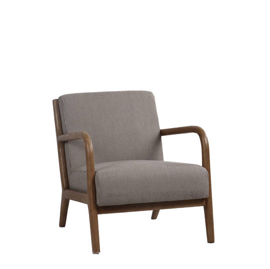LUCA OCCASIONAL CHAIR - BLACK & NATURAL PIN STRIPE / BLACK